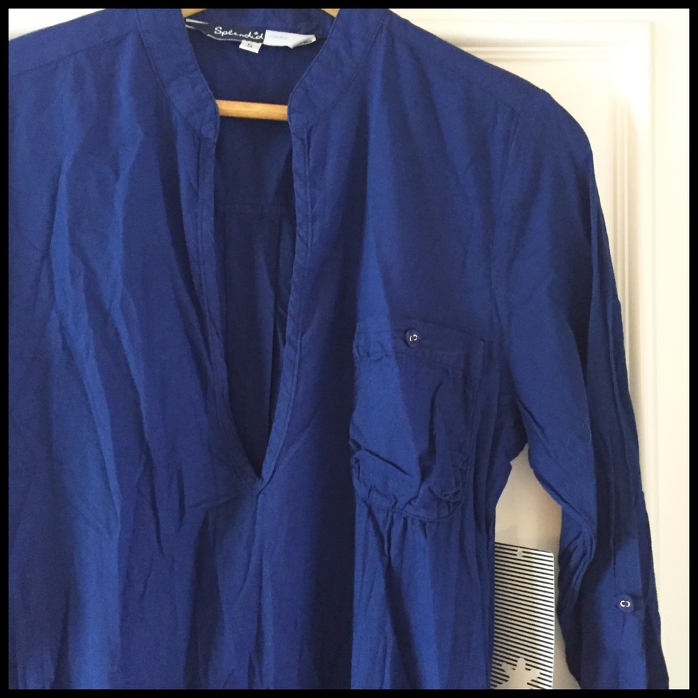 SPLENDID Swim Royal Blue 100% Cotton Coverup! ☀️ - Picture 7 of 16